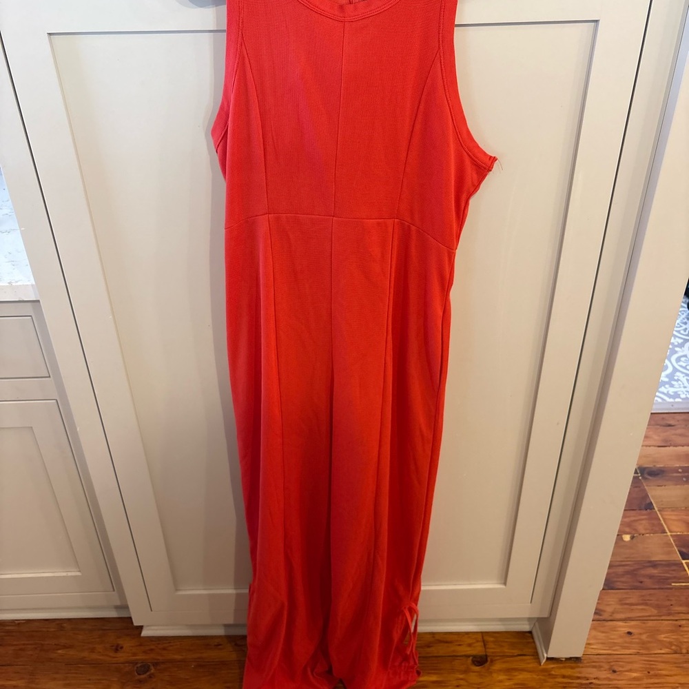 Women's Vibrant Red Sleeveless Jumpsuit